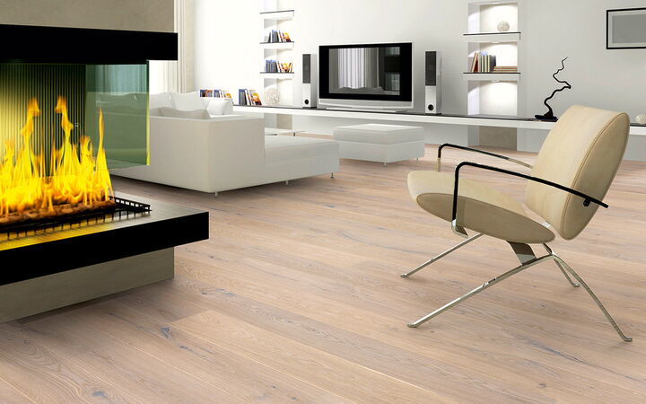 Villa by adler 35 Rustico - Eiche Nordic rustico strukturiert weiß geölt - 14 x 186 x 1800/2000 mm
