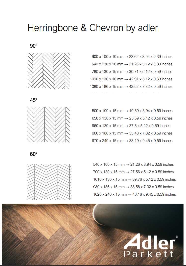 Herringbone and Chevron dimensions