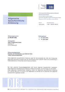 Bauaufsichtliche Zulassung für 2-Schichtprodukte