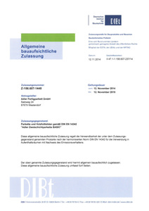 Bauaufsichtliche Zulassung Basic by adler