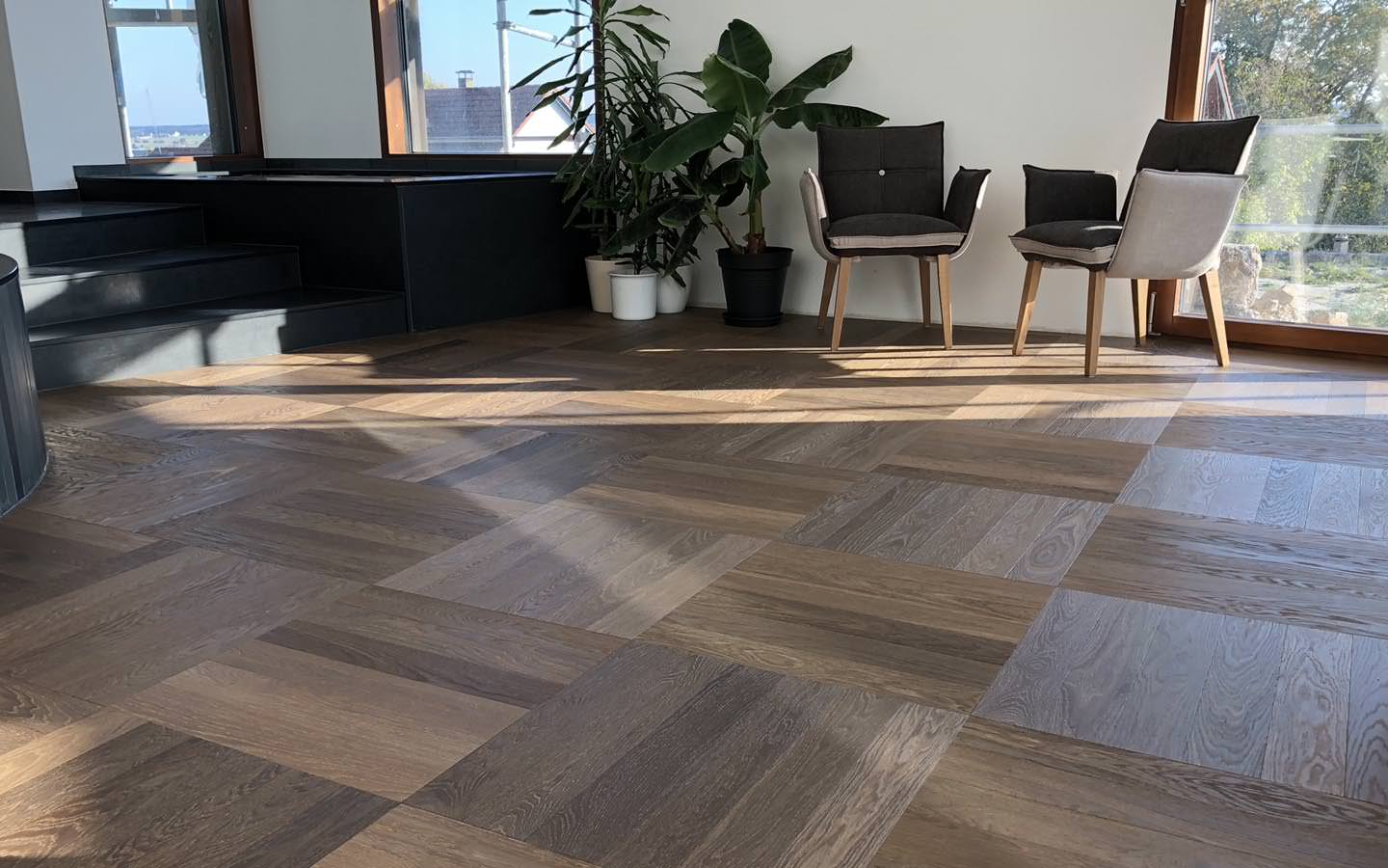 Modern Villa With Square Pattern In Oak Paris Adler Parkett