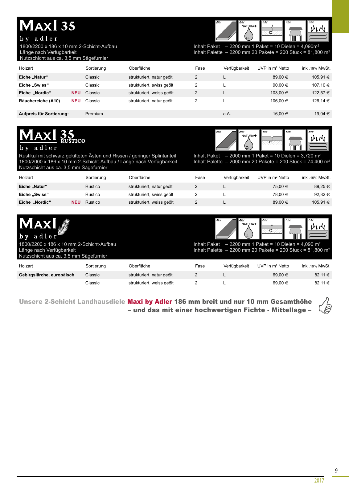 Vorschau Adler Parkett Preisliste 2017-1 Seite 9