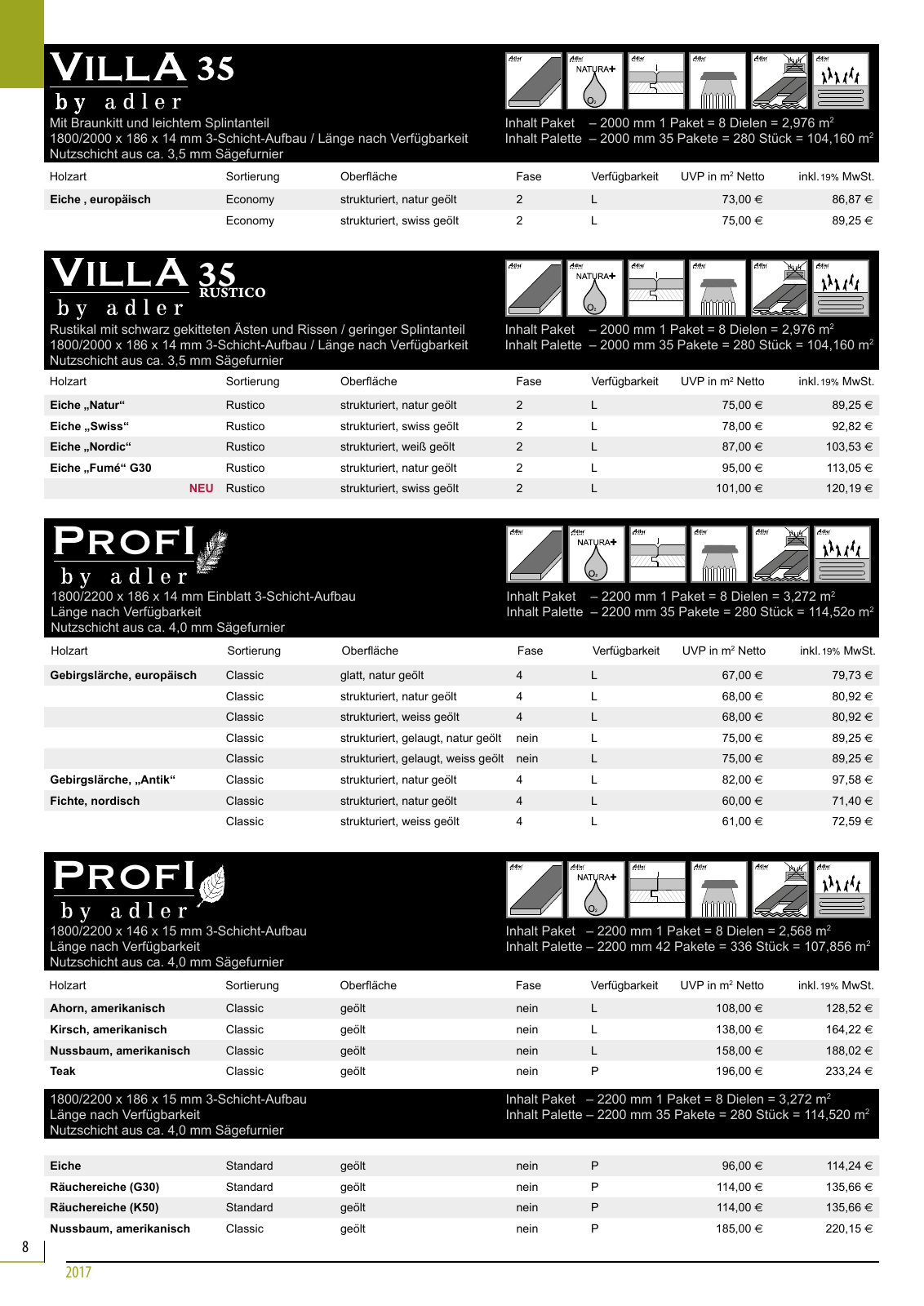 Vorschau Adler Parkett Preisliste 2017-1 Seite 8