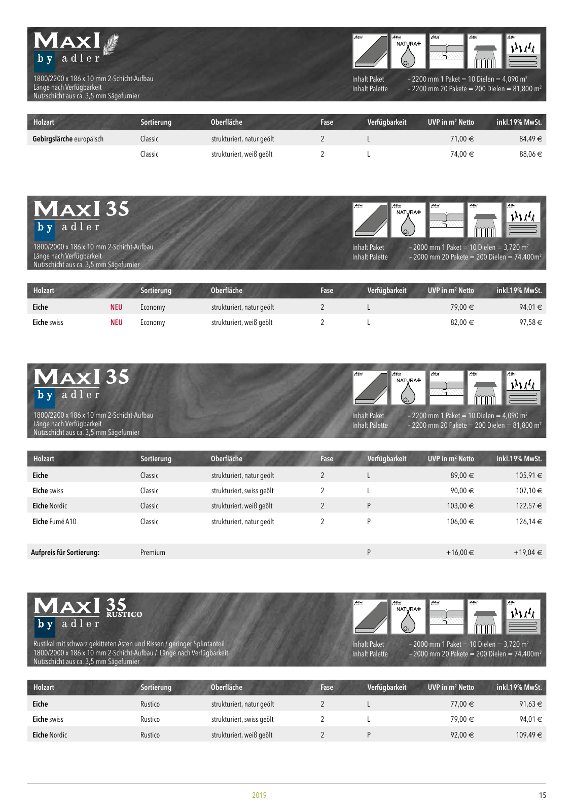 Vorschau Adler Parkett Preisliste 2019 Seite 15