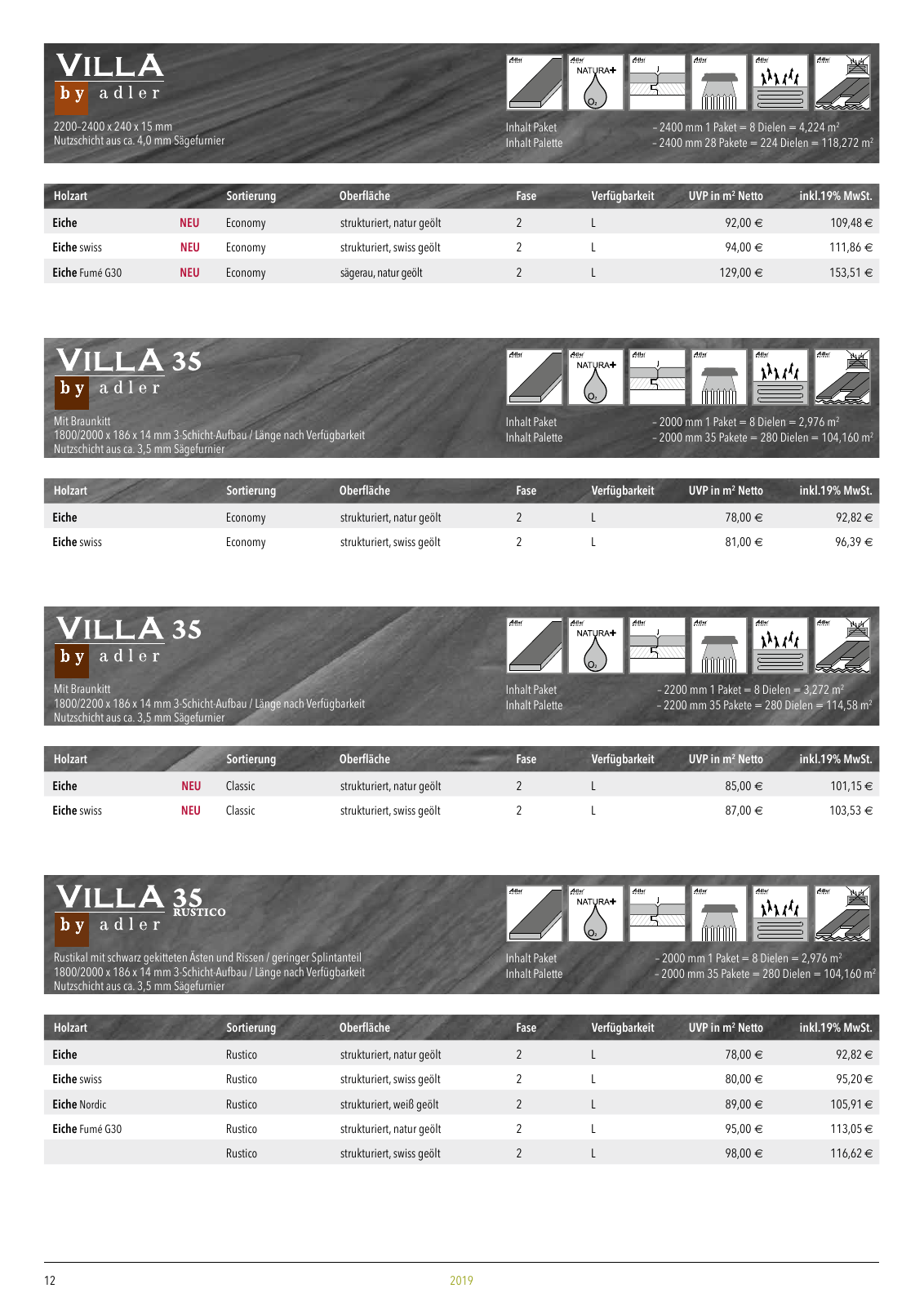 Vorschau Adler Parkett Preisliste 2019 Seite 12