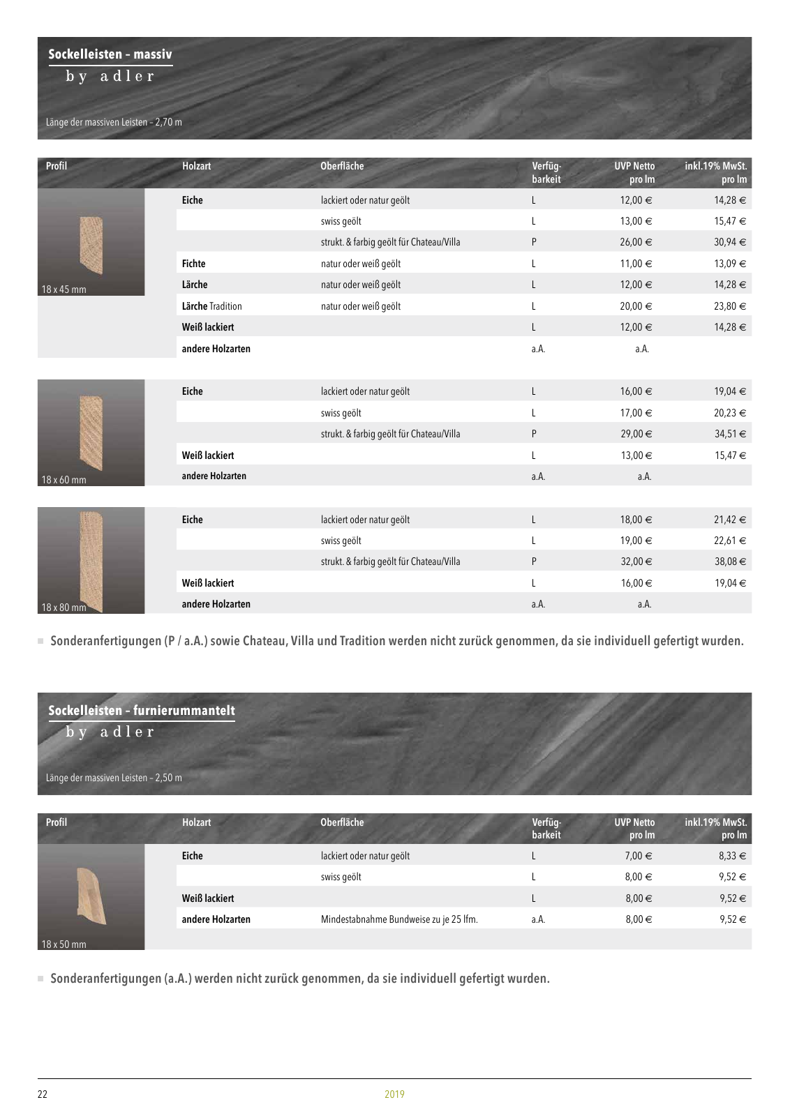 Vorschau Adler Parkett Preisliste 2019 Seite 22