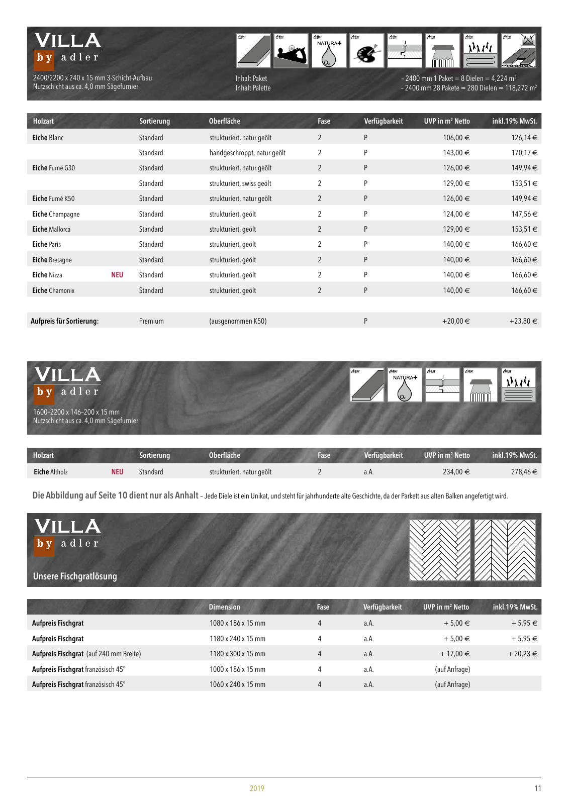 Vorschau Adler Parkett Preisliste 2019 Seite 11