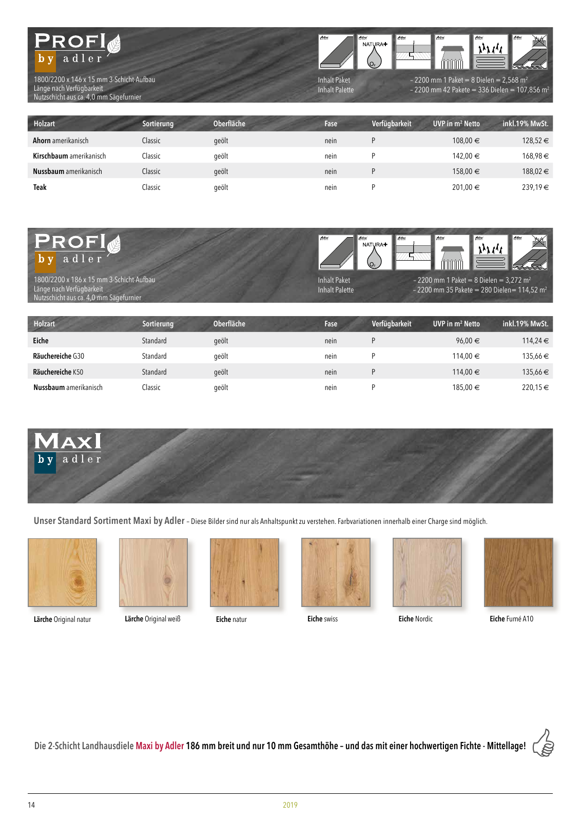 Vorschau Adler Parkett Preisliste 2019 Seite 14